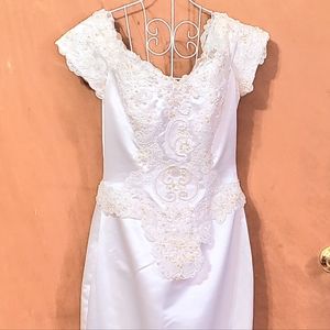 Majestic Wedding Dress with Train. Size 10 NWT. Beads,  Pearls, and Lace.